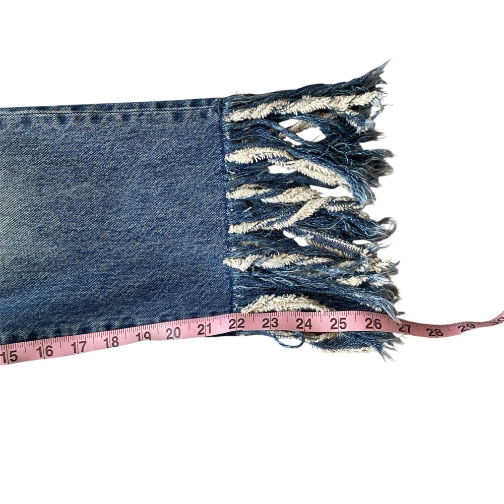 Anthropologie Pilcro Hyphen Fringe Crop Jeans Raw Hem Boyfriend 27 - Picture 14 of 15